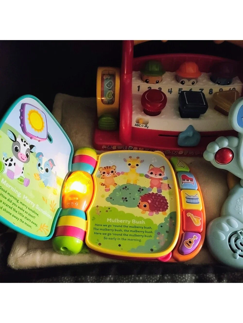 Large lot of 4 interactive baby and toddler learning toys VTech and Fisher-Price